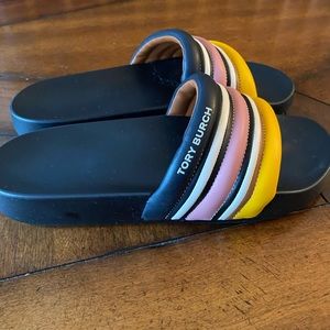 Tory Burch Quilted Striped Slide